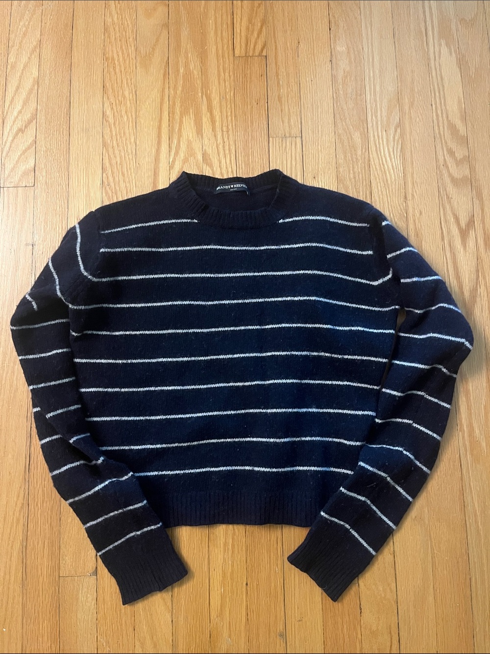 Brandy Melville - Crewneck Navy Striped Sweater